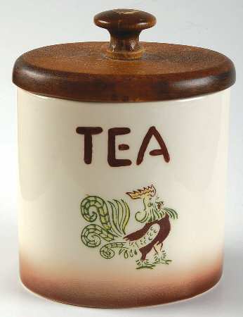 Chanticleer Tea Canister & Wood Lid