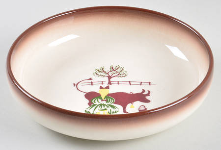 Country Lane Brown 8" Round Vegetable Bowl