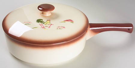 Country Lane Brown 2 Qt Round Covered Casserole