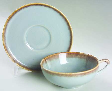 Desert Mist Grey Mist Flat Cup & Saucer Set