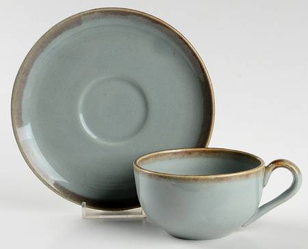 Desert Mist Grey Mist Flat Cup & Saucer Set