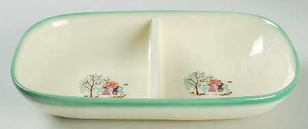 Forever Yours 10" Oval Divided Vegetable Bowl