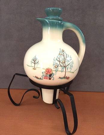 Forever Yours Coffee Jug with Metal Stand & Cer Hld