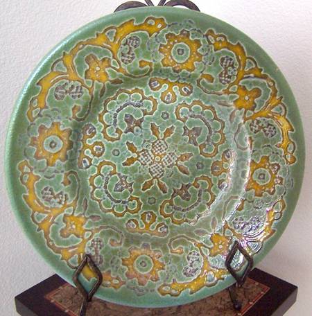 Harlan Laceware Green 12" Chop Plate (Round Platter)