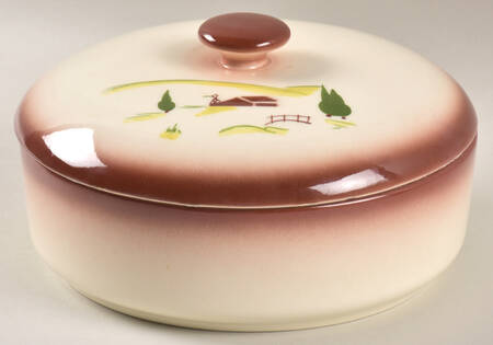 Harvest (Brown Trim) 1 Qt Round Covered Casserole