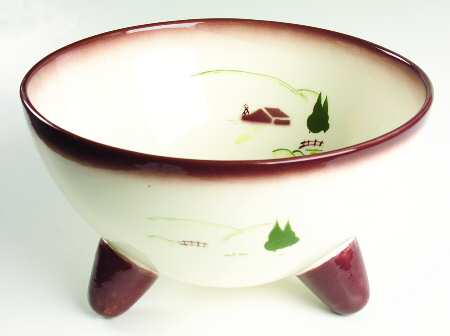 Harvest (Brown Trim) 10" 3-Toed Trivet Bowl