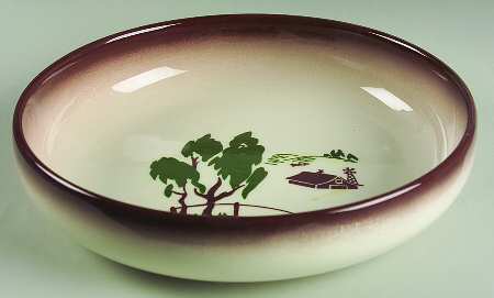 Harvest (Brown Trim) 9" Round Vegetable Bowl