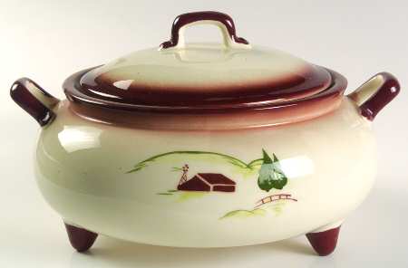 Harvest (Brown Trim) Round Covered Vegetable