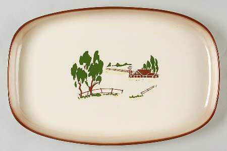 Harvest (Brown Trim) 14" Rectangular Serving Platter