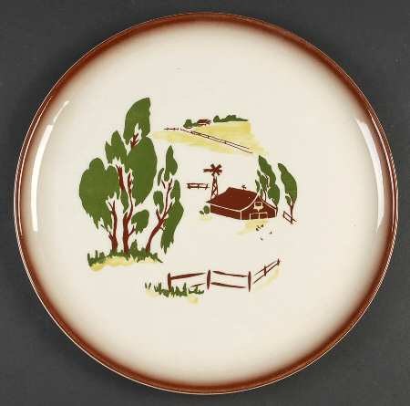 Harvest (Brown Trim) 13" Chop Plate (Round Platter)