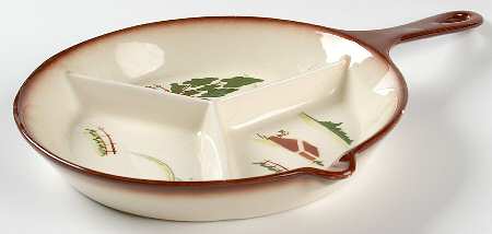 Harvest (Brown Trim) 3-Part Divided Open Skillet