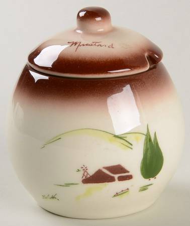 Harvest (Brown Trim) Mustard Jar & Lid