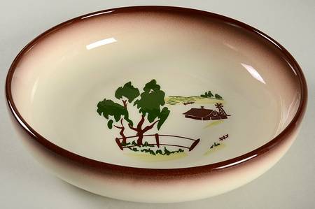 Harvest (Brown Trim) 8" Round Vegetable Bowl