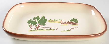 Harvest (Brown Trim) 11" Rectangular Serving Platter