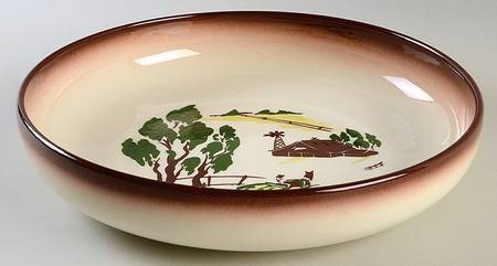 Harvest (Brown Trim) 11" Large Salad Serving Bowl