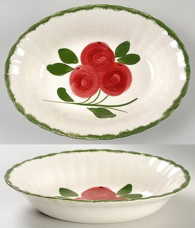 Apple Trio 9" Oval Vegetable Bowl
