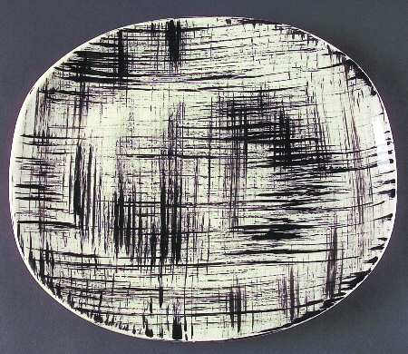 Basketweave Yellow 12" Oval Serving Platter