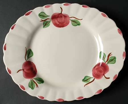 Beaded Apple 14" Oval Serving Platter