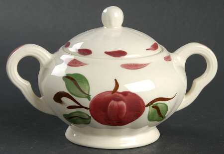Beaded Apple Sugar Bowl & Lid