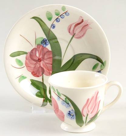 Bluebell Bouquet Footed Demitasse Cup & Saucer Set