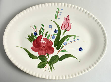 Bluebell Bouquet 15" Oval Serving Platter