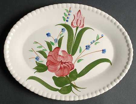 Bluebell Bouquet 13" Oval Serving Platter