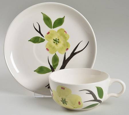 Dixie Dogwood Flat Cup & Saucer Set