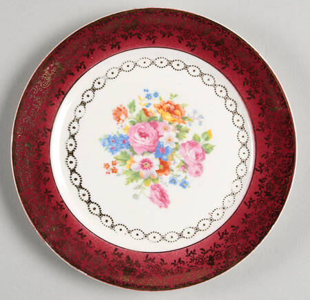 Burgundy Chain Bread & Butter Plate