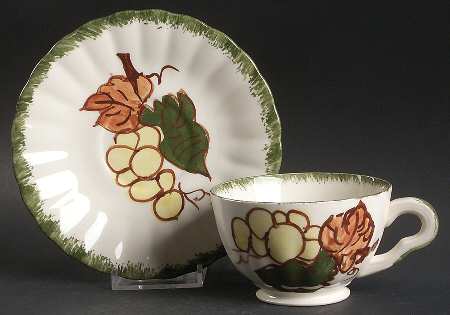 County Fair Green Footed Cup & Saucer Set
