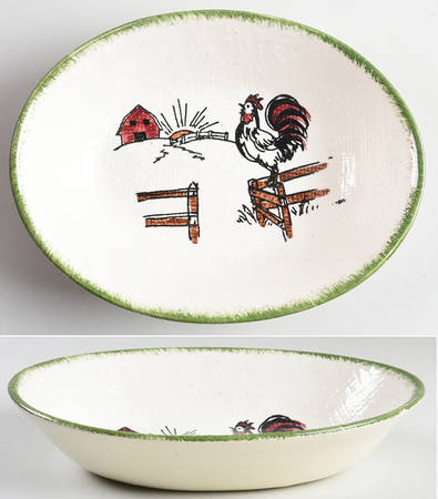 Cock o' the Morn' 9" Oval Vegetable Bowl
