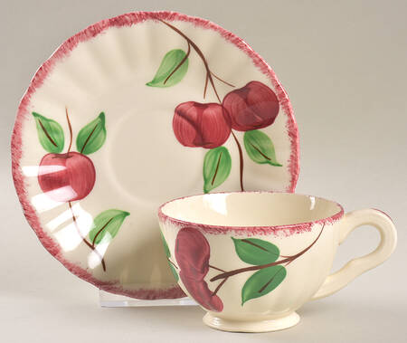 Crab Apple Footed Cup & Saucer Set