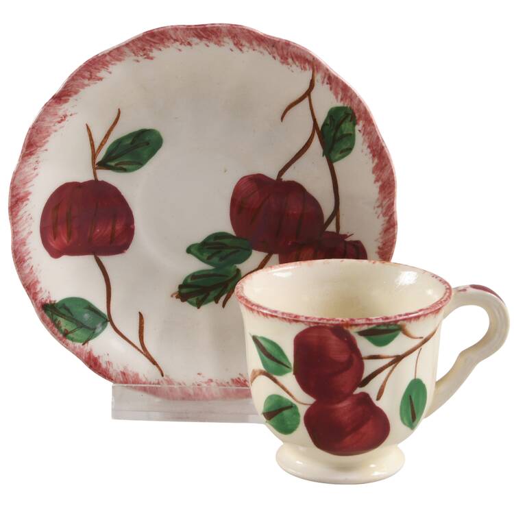 Crab Apple Footed Demitasse Cup & Saucer Set