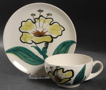 Evening Flower Footed Cup & Saucer Set