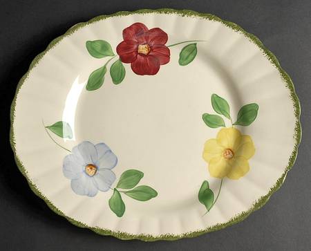 Flower Ring 14" Oval Serving Platter