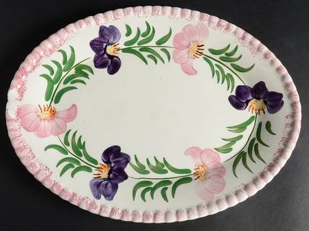Flower Wreath 13" Oval Serving Platter