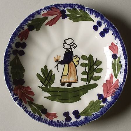 French Peasant Saucer for Footed Demitasse Cup