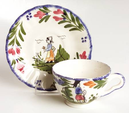French Peasant Footed Cup & Saucer Set