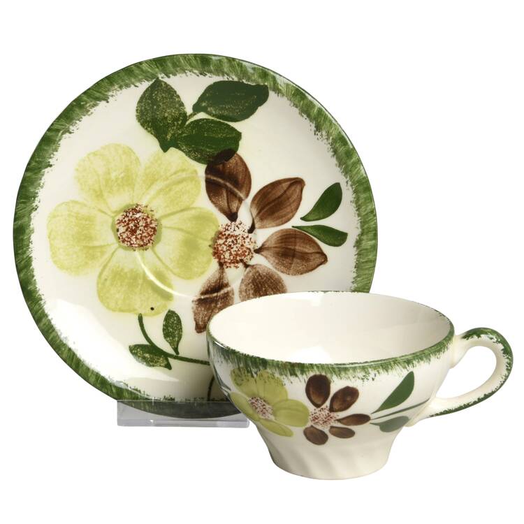 Green Briar Flat Cup & Saucer Set