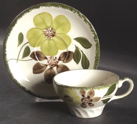 Green Briar Flat Cup & Saucer Set