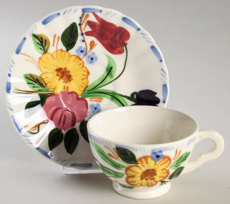 Grandmother's Garden Footed Cup & Saucer Set