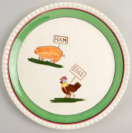 Ham 'N Eggs 11" Round Buffet Plate