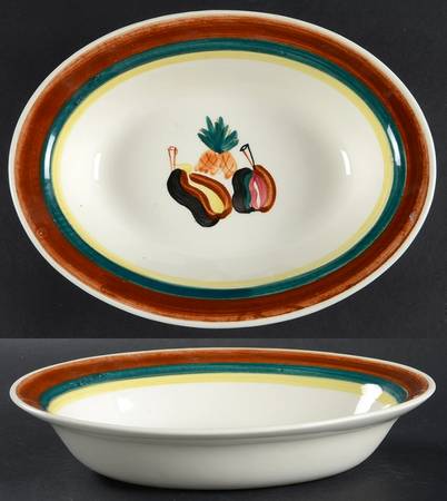 Hawaiian Fruit 9" Oval Vegetable Bowl