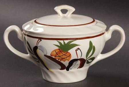 Hawaiian Fruit Sugar Bowl & Lid