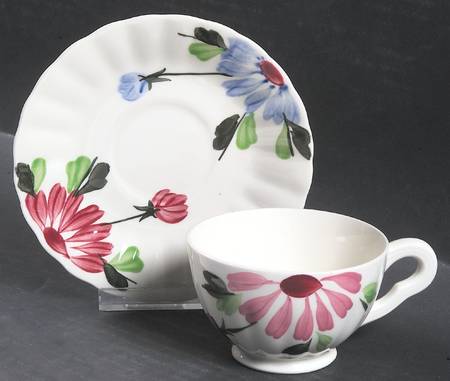 Mardi Gras (Colonial, No Trim) Footed Cup & Saucer Set