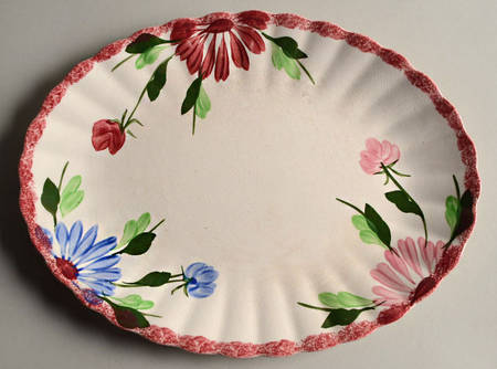 Mardi Gras (Colonial, Red Trim) 11" Oval Serving Platter
