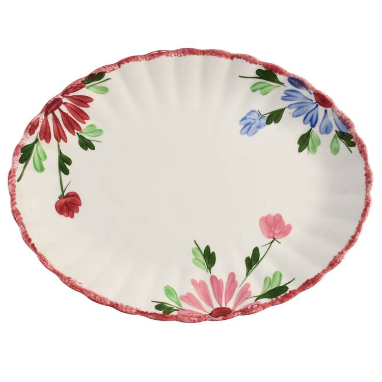 Mardi Gras (Colonial, Red Trim) 13" Oval Serving Platter