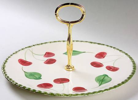Mountain Cherry Round Serving Plate with Handle (DP)