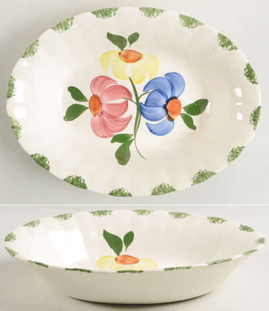 Painted Daisy 9" Oval Vegetable Bowl