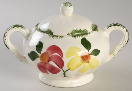 Painted Daisy Sugar Bowl & Lid