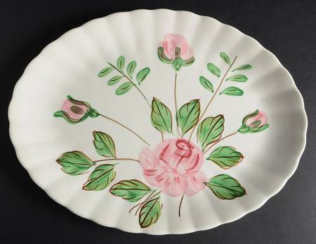 Paper Rose 13" Oval Serving Platter